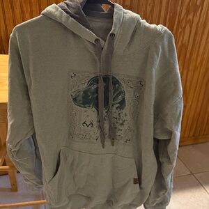 Realtree Sage Green Hoodie with Dog Head Graphic